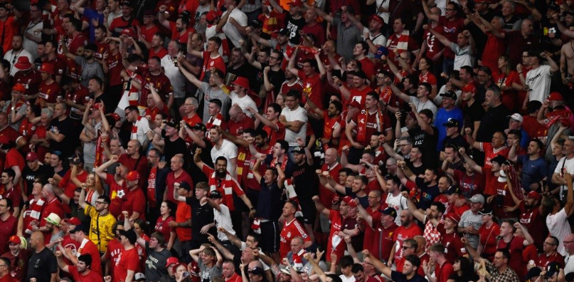 Six times! Six times! Six times!; Liverpool fans celebrate in Madrid