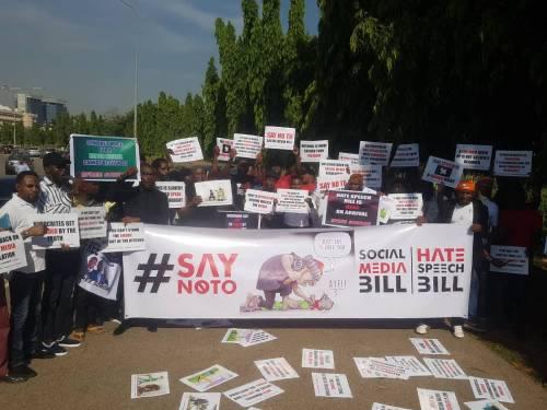 Dozens of protesters besiege NASS, ask Senate to stop social media bill