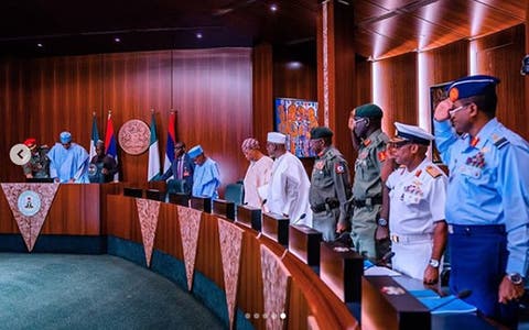 BREAKING: Buhari meets Buratai, Adamu, other service chiefs