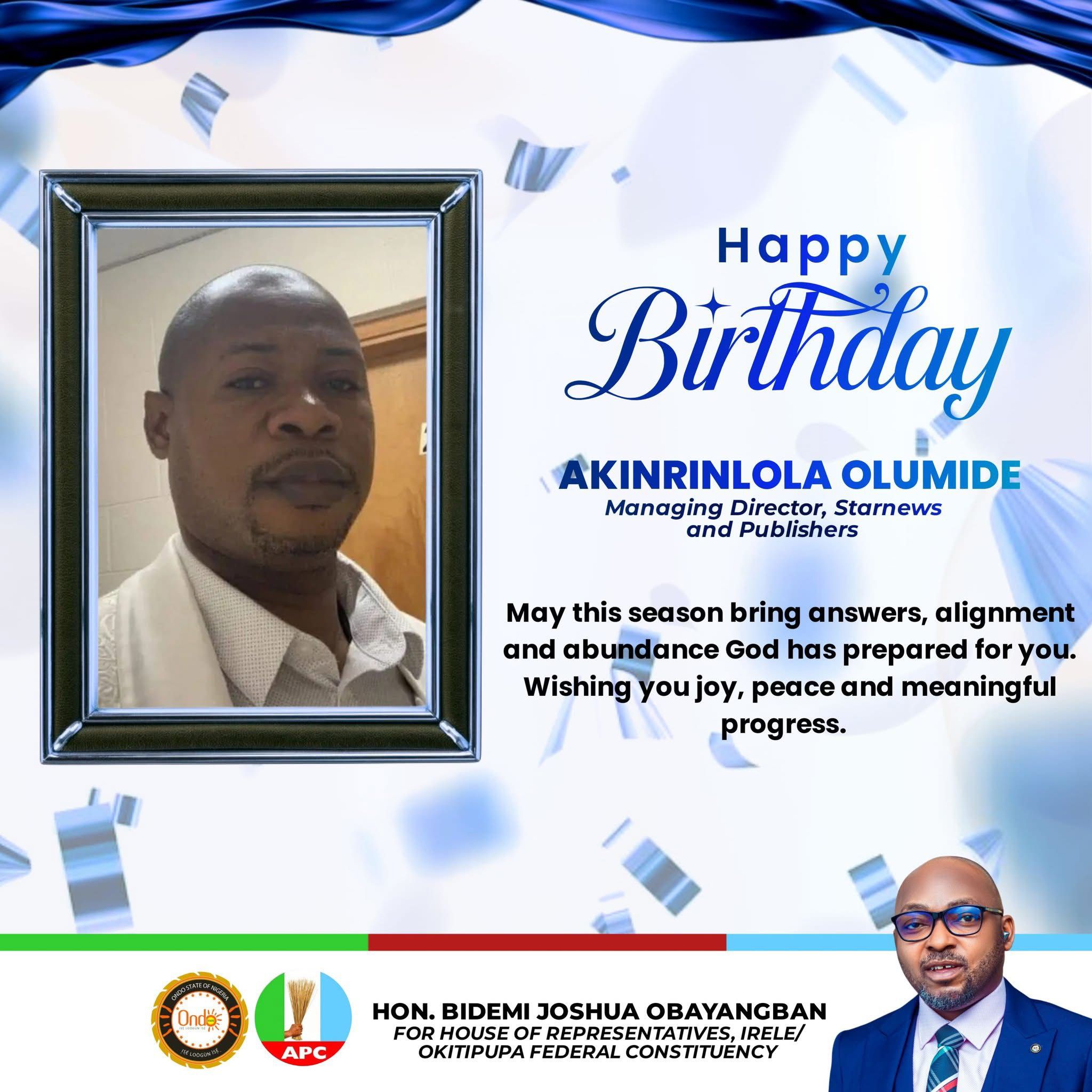 O.C. General Celebrates Birthday of Starnews Publisher Akinrinlola Olumide
