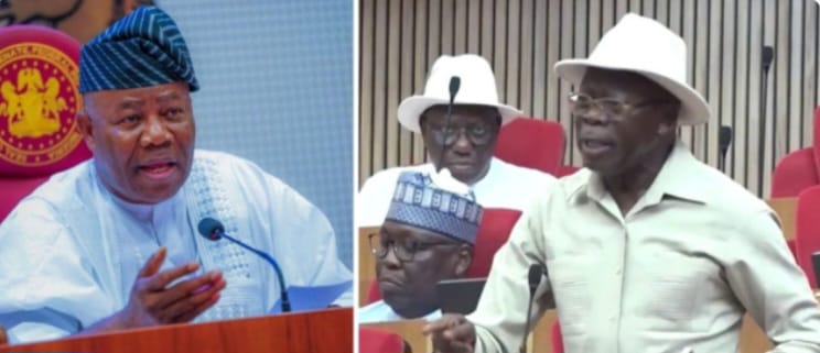 Akpabio, Oshiomhole Clash in Senate Over Amended Leadership Rules