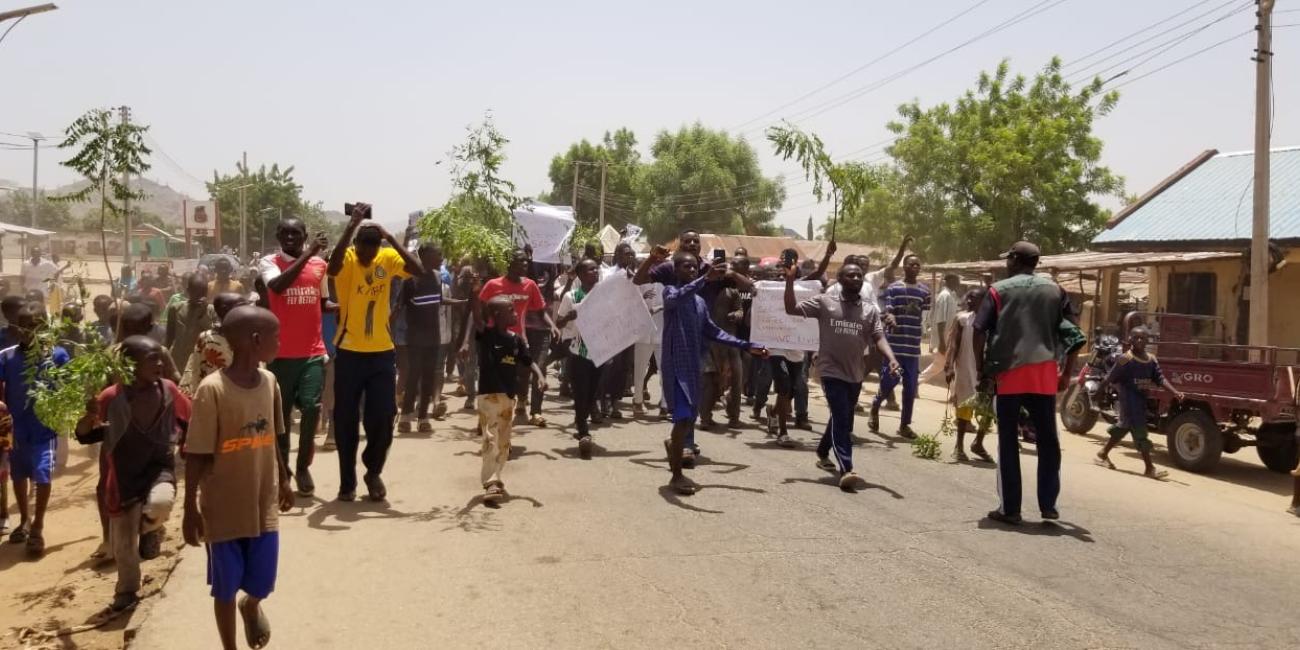 Just In: Protest Mounts In Gov Fintiri’s Hometown After Deadly Terror Attack