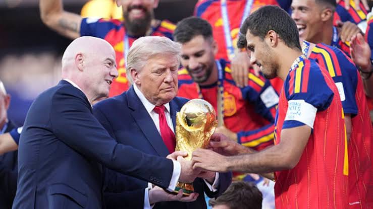 Trump Presents World Cup Trophy To Spain After Historic Final Victory